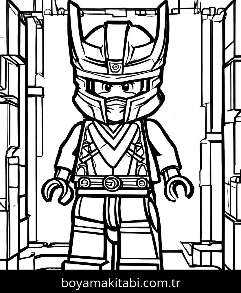 Lego Ninjago boyama sayfası – PDF indir, sevimli karakter
