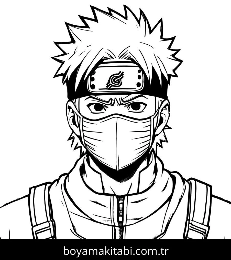 Naruto boyama sayfası #77 – dikkat ve odaklanma geliştirir, A4 baskıya uygun