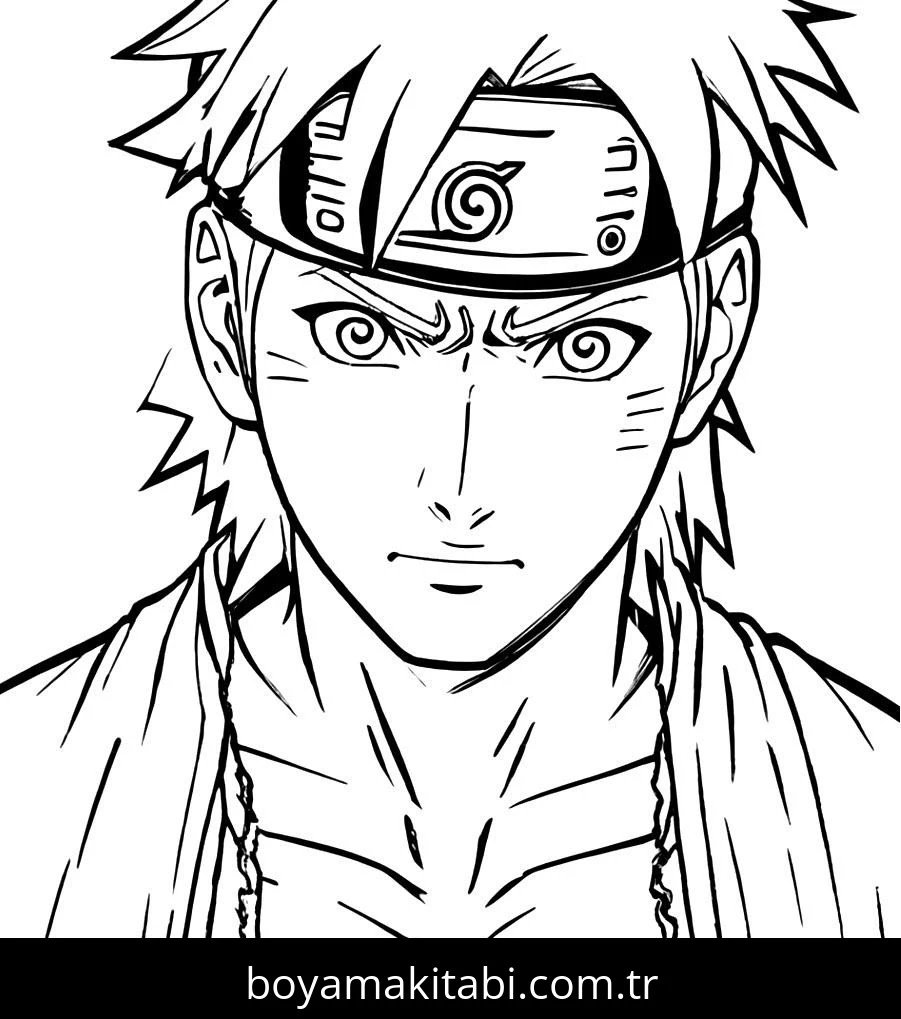 Naruto boyama sayfası #81 – sabır ve özgüven kazandırır, yaratıcı sanat çalışması