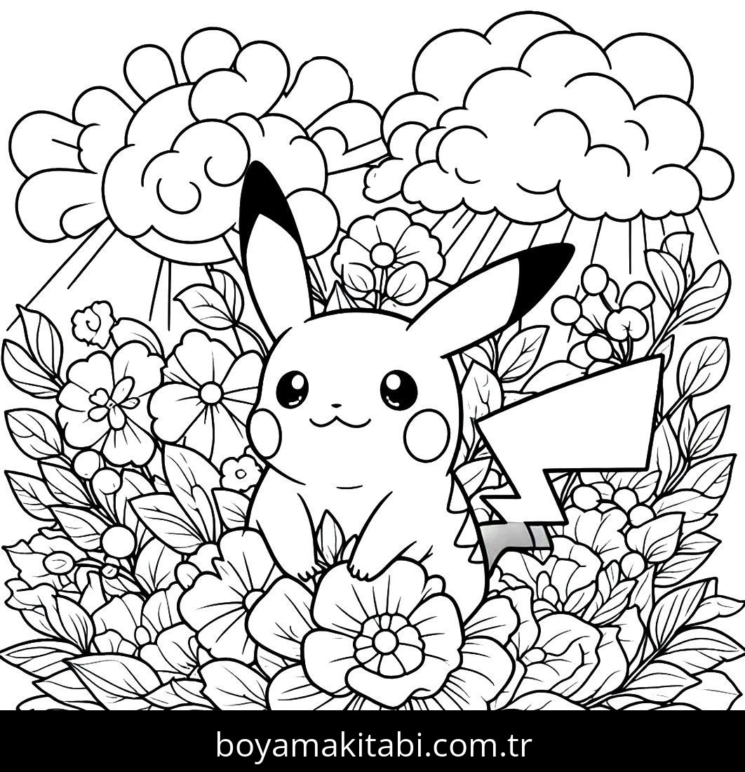 Pikachu boyama sayfası – eğitici aktivite, yaratıcılık