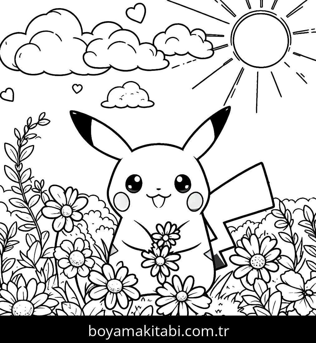 Pikachu boyama sayfası – keyifli zaman, renkli çizimler