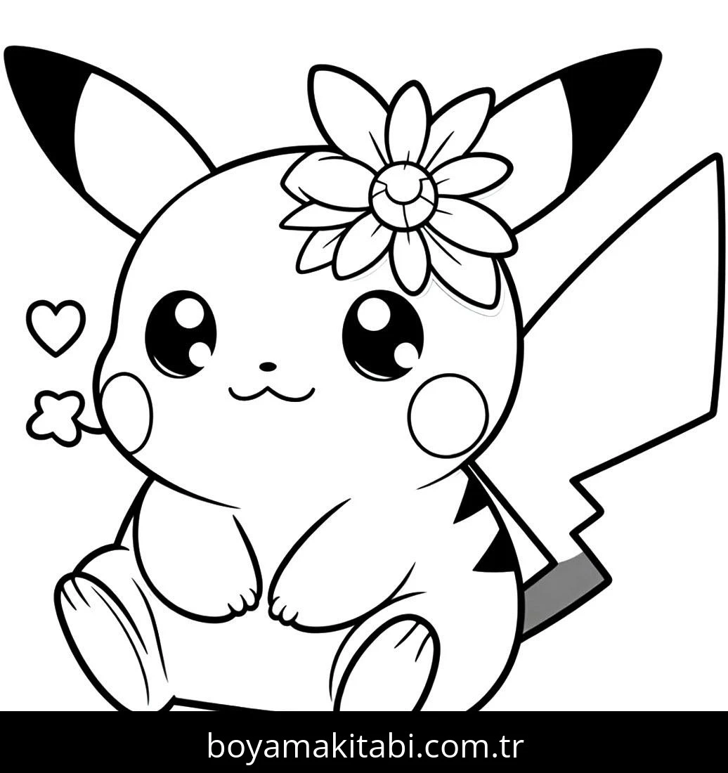 Pikachu boyama sayfası – çocuk aktivitesi, PDF indir
