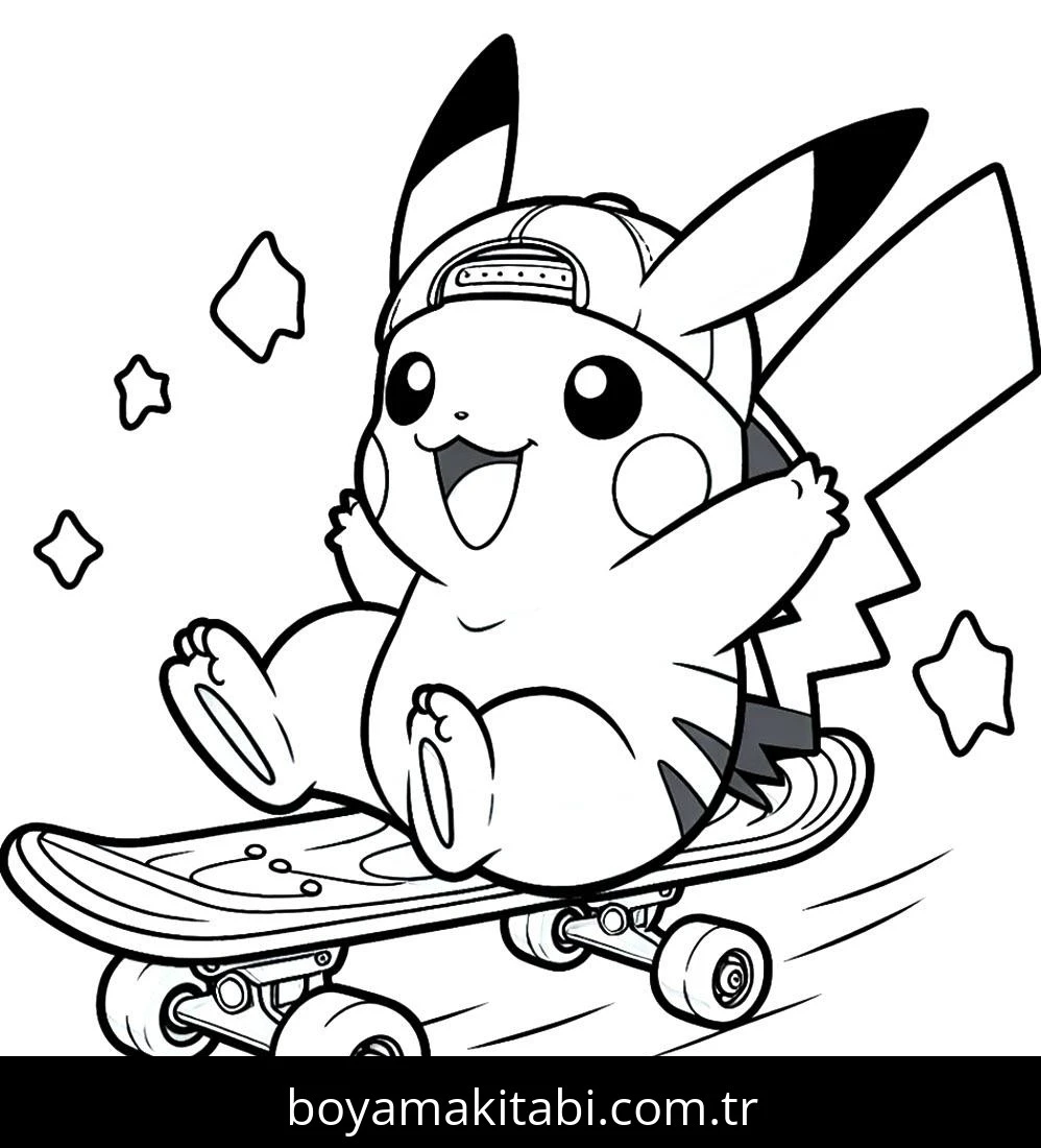 Pikachu boyama sayfası – kolay boyama, eğitici aktivite