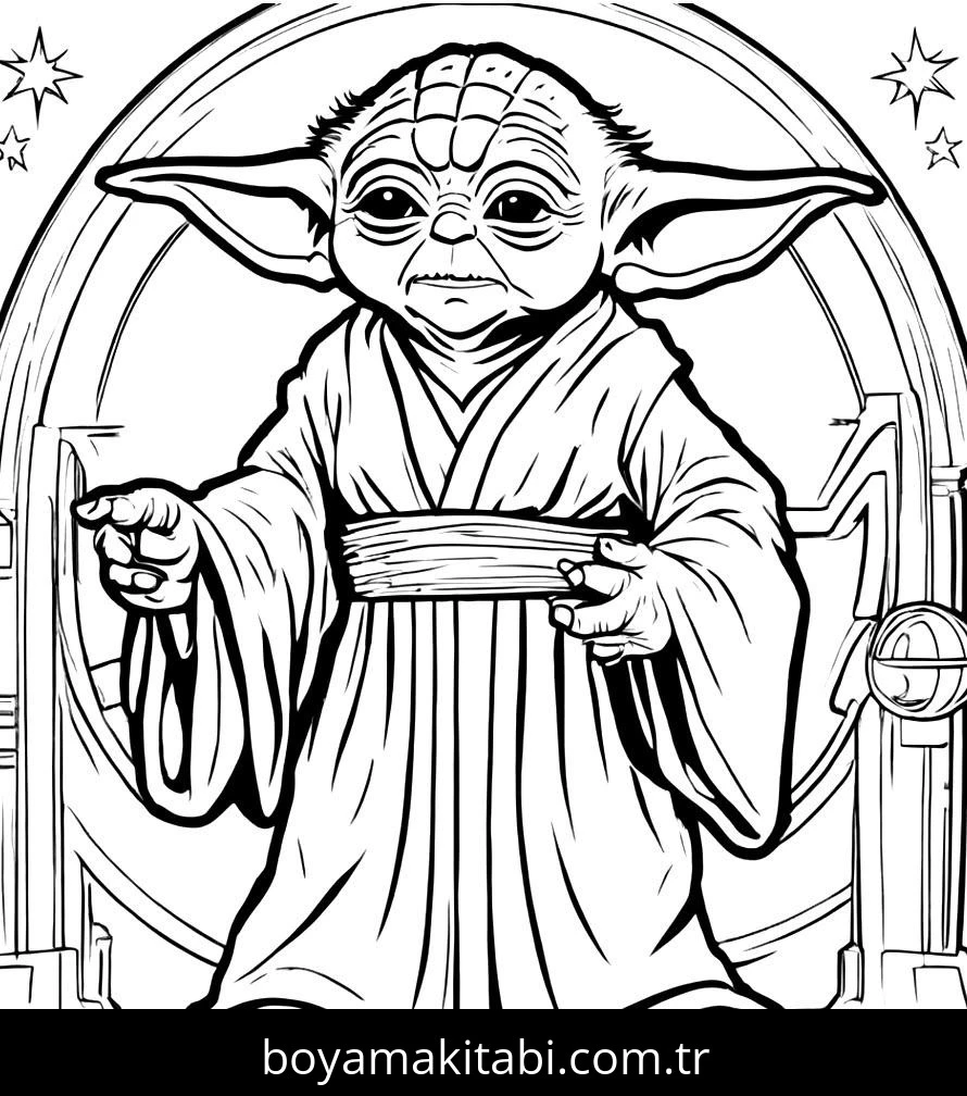 Star Wars boyama sayfası – sevimli karakter, sanatsal çalışma