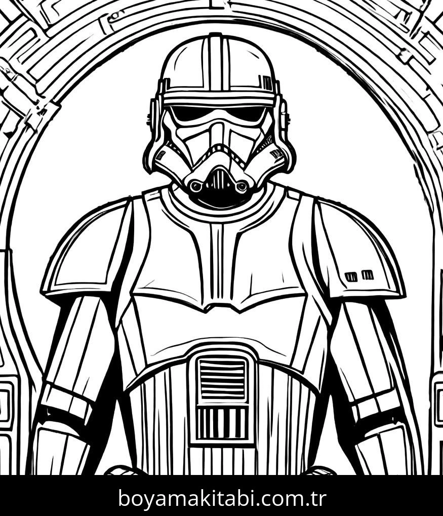 Star Wars boyama sayfası – sevimli karakter, sanatsal çalışma