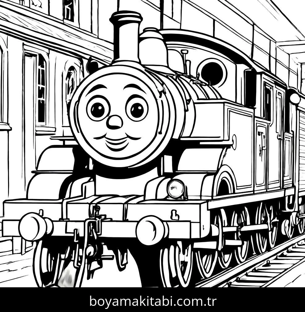 Thomas boyama sayfası – keyifli zaman, renkli çizimler