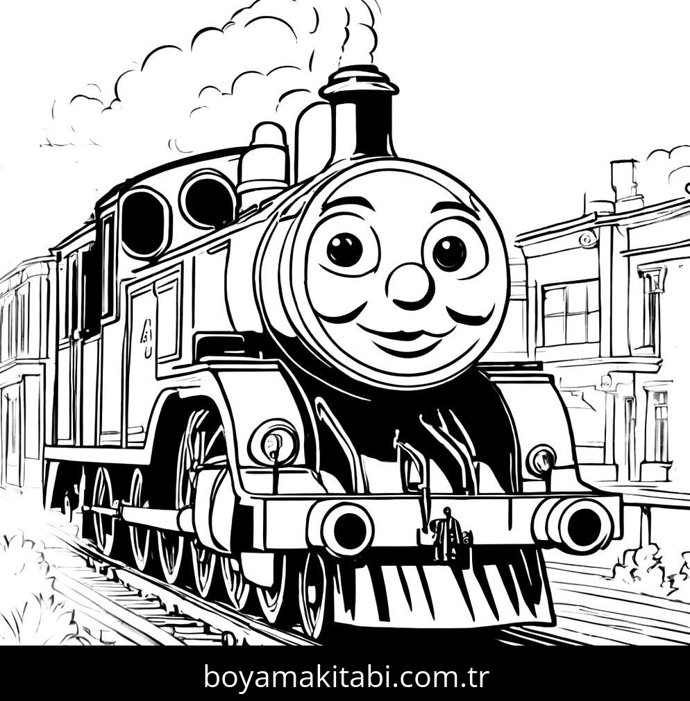 Thomas boyama sayfası – okul öncesi, evde etkinlik