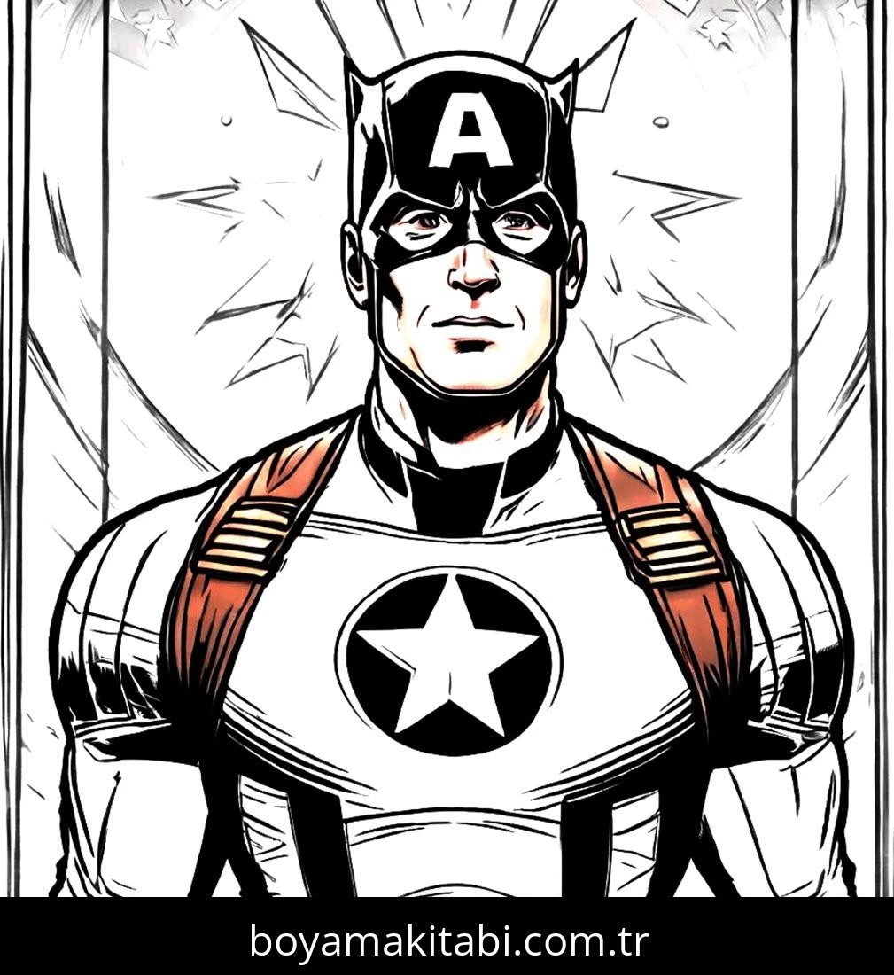 Captain America boyama sayfası – evde etkinlik, ücretsiz yazdır
