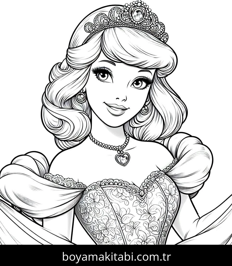 Cinderella boyama sayfası – evde etkinlik, ücretsiz yazdır
