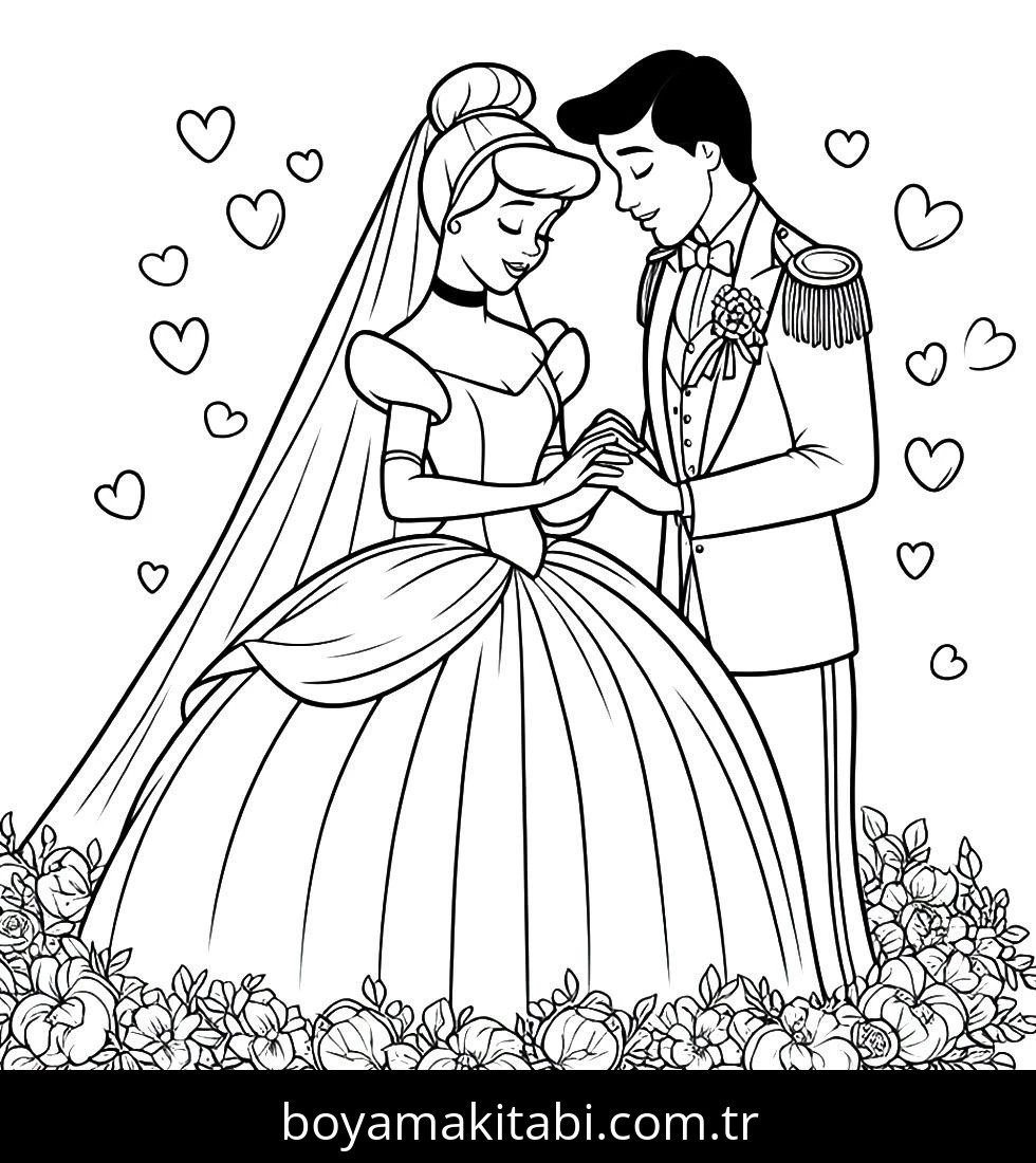 Cinderella boyama sayfası – sanatsal çalışma, çocuklar için
