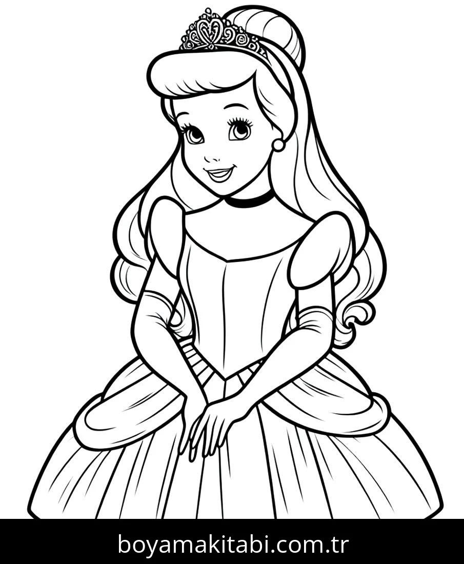 Cinderella boyama sayfası – yaratıcılık, eğlenceli etkinlik