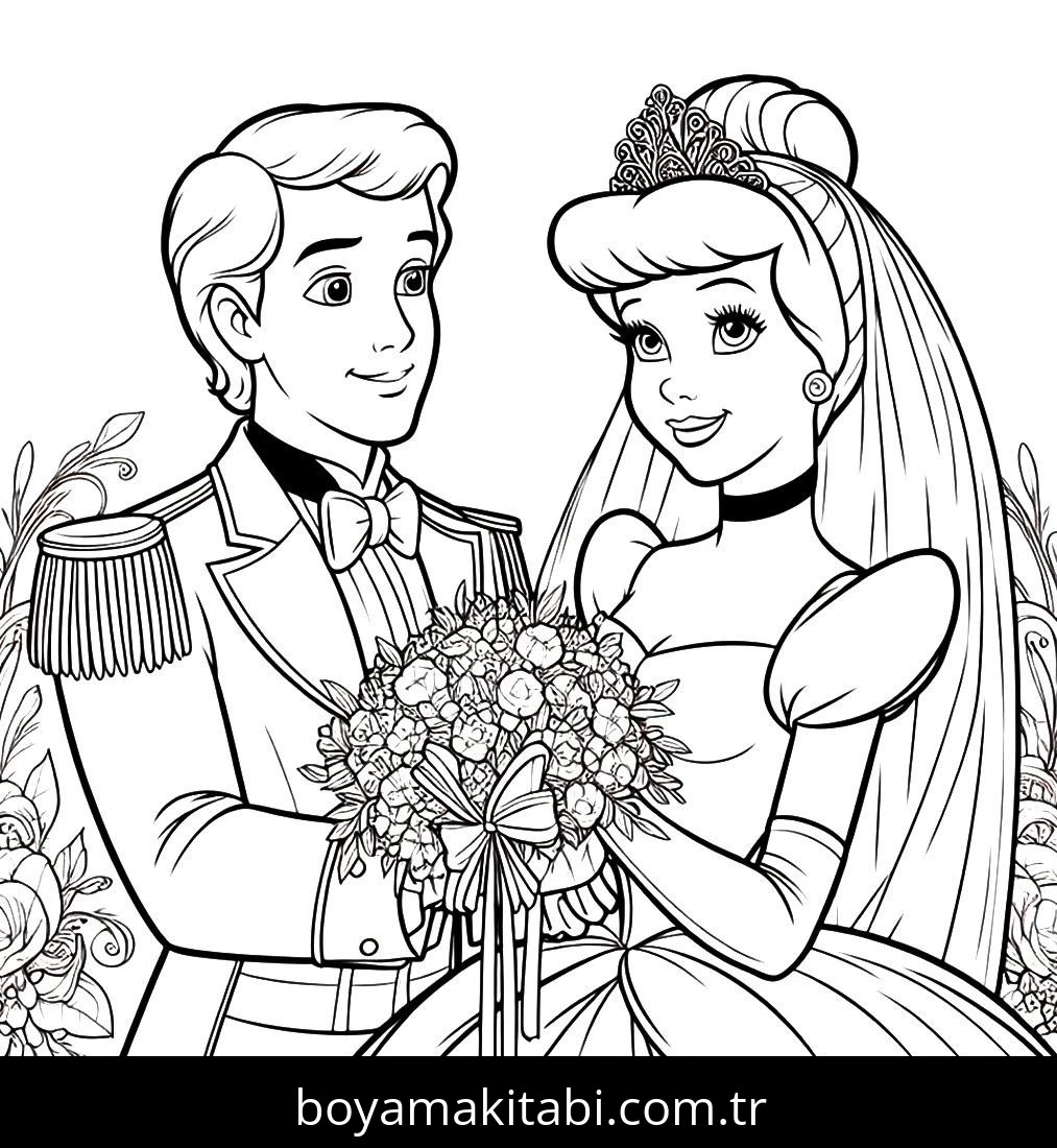 Cinderella boyama sayfası – çocuklar için, çizgi film temalı