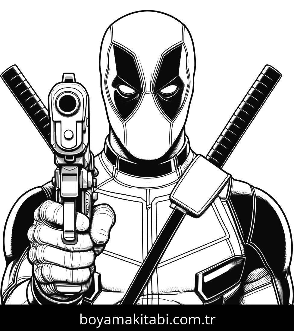 Deadpool boyama sayfası #57 – sınıf etkinliği, kolay indirilebilir