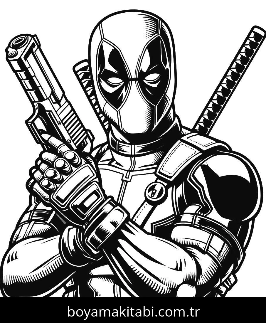 Deadpool boyama sayfası #60 – hayal gücünü besler, tamamen ücretsiz