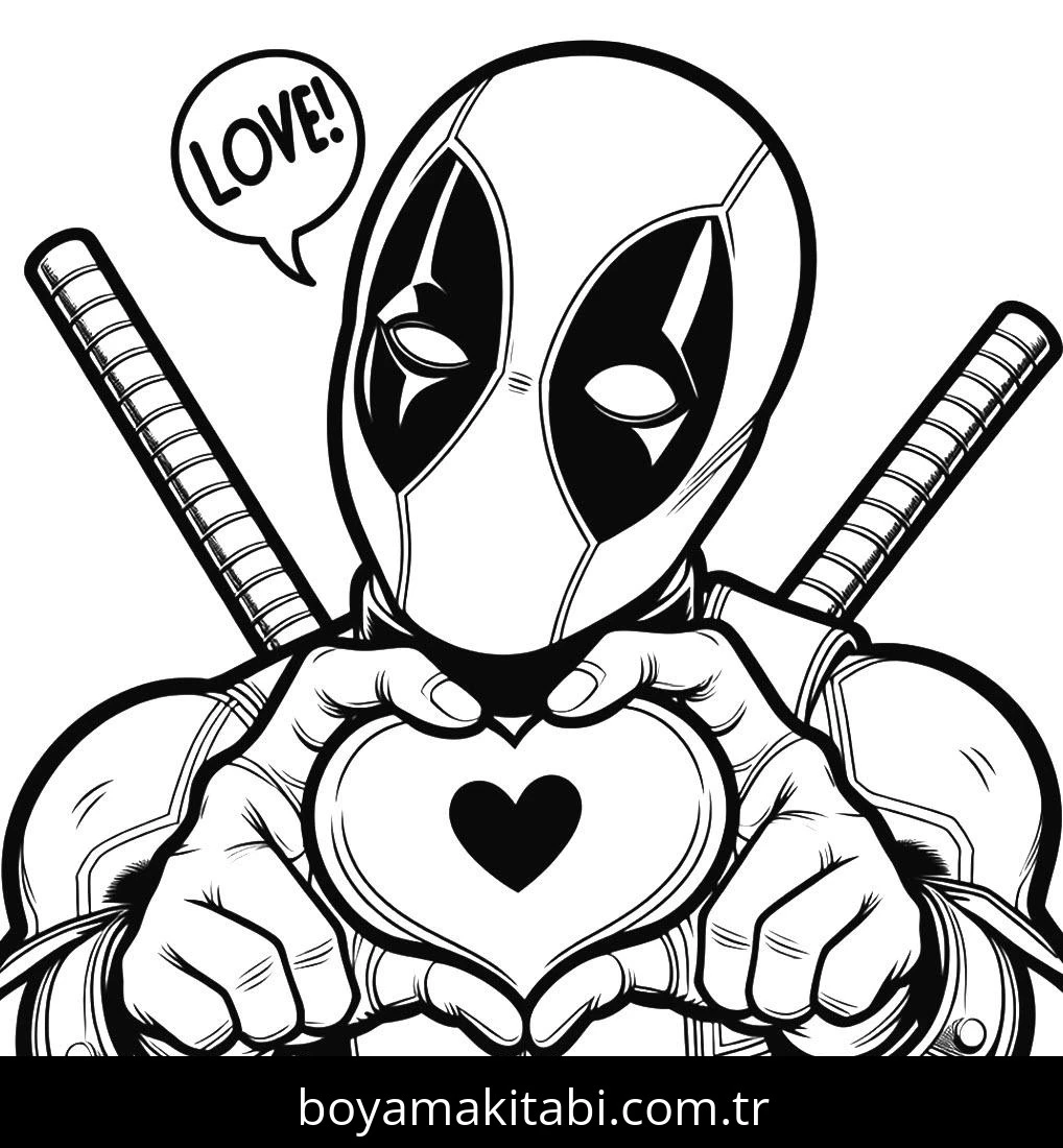 Deadpool boyama sayfası #64 – kolay indirilebilir, eğlenceli öğrenme deneyimi