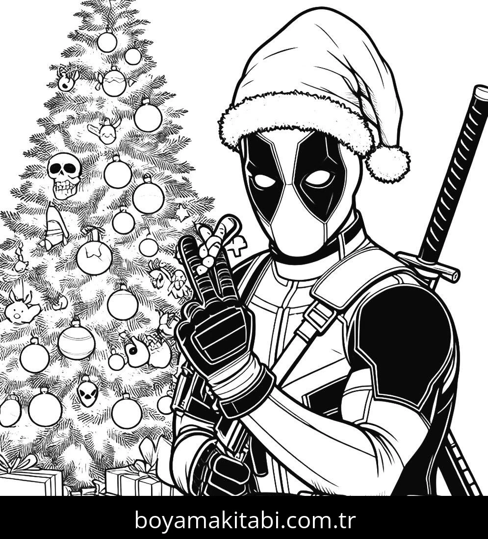 Deadpool boyama sayfası – yaratıcılık, eğlenceli etkinlik