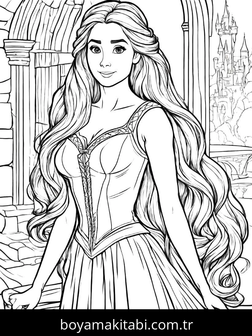 Disney Princess boyama sayfası #7 – eğitici aktivite, yaratıcılık