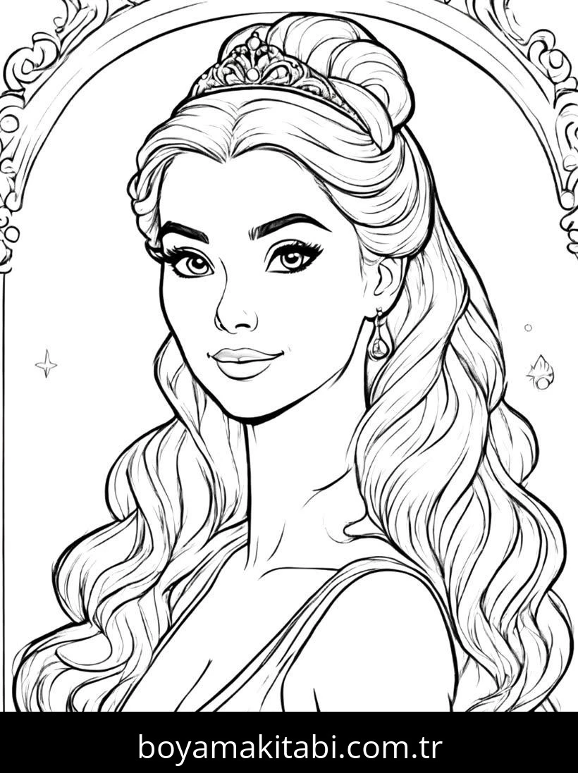 Disney Princess boyama sayfası #9 – keyifli zaman, renkli çizimler