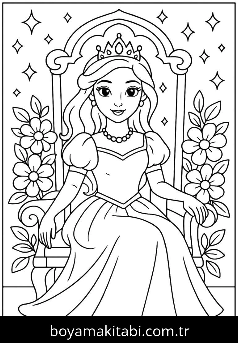 Disney Princess boyama sayfası #16 – renkli çizimler, dikkat ve odaklanma geliştirir
