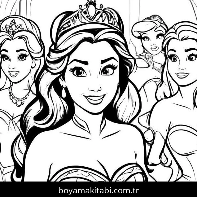 Disney Princess boyama sayfası #24 – motor becerileri destekler, mürekkep tasarrufu sağlar