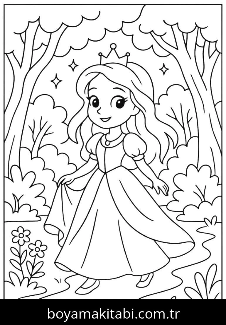 Disney Princess boyama sayfası #26 – renk bilgisini öğretir, günlük etkinlik önerisi