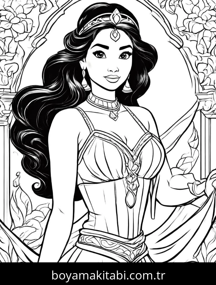 Disney Princess boyama sayfası #31 – mürekkep tasarrufu sağlar, PDF indir