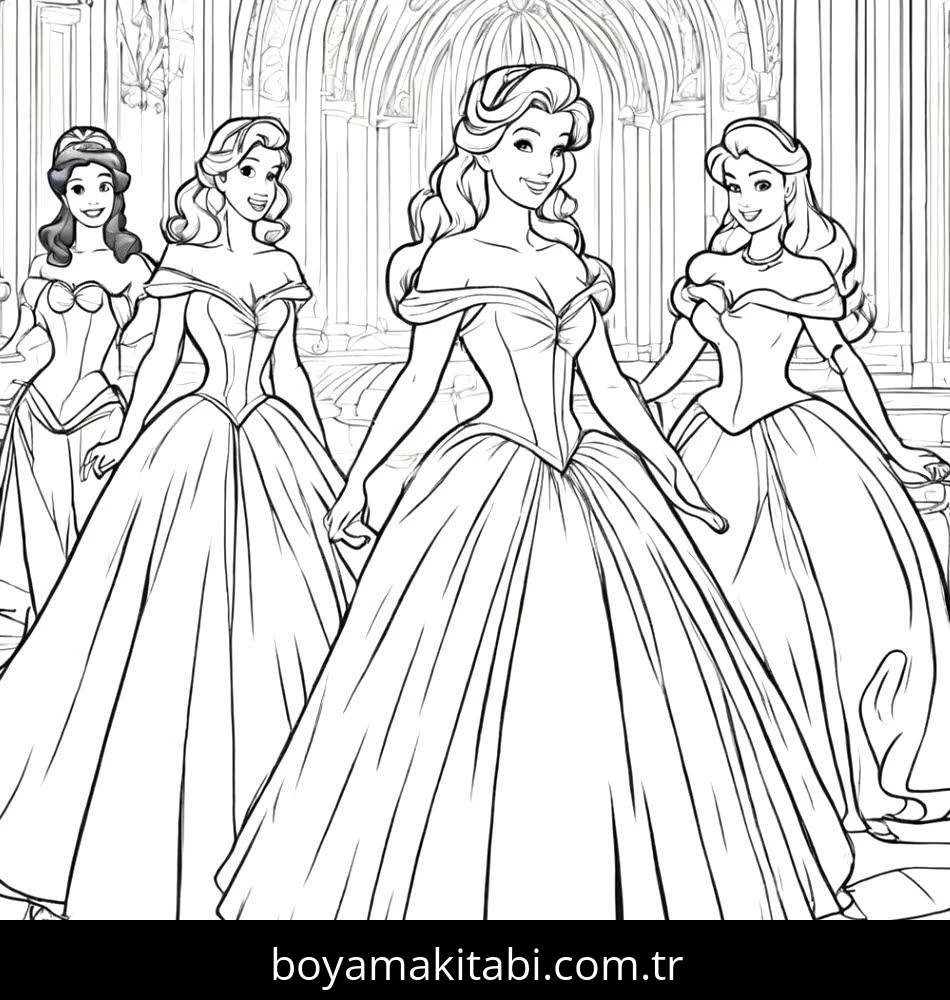 Disney Princess boyama sayfası #32 – tamamen ücretsiz, çocuklar için