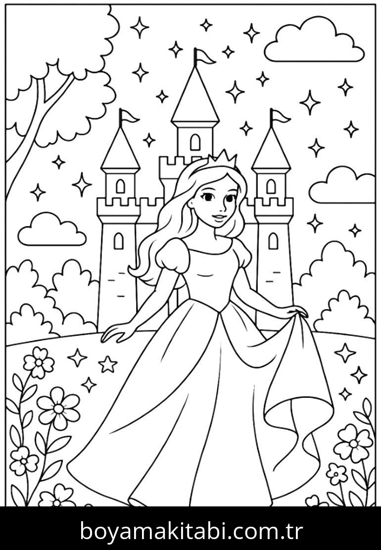 Disney Princess boyama sayfası #34 – yaratıcı sanat çalışması, eğlenceli etkinlik