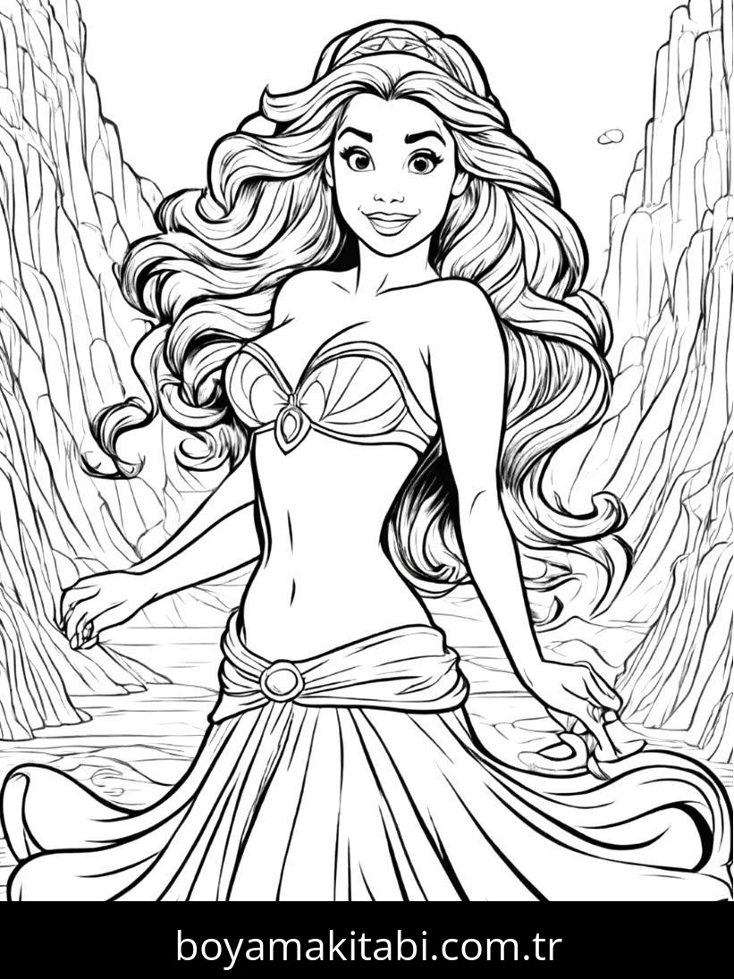 Disney Princess boyama sayfası #37 – PDF indir, sevimli karakter