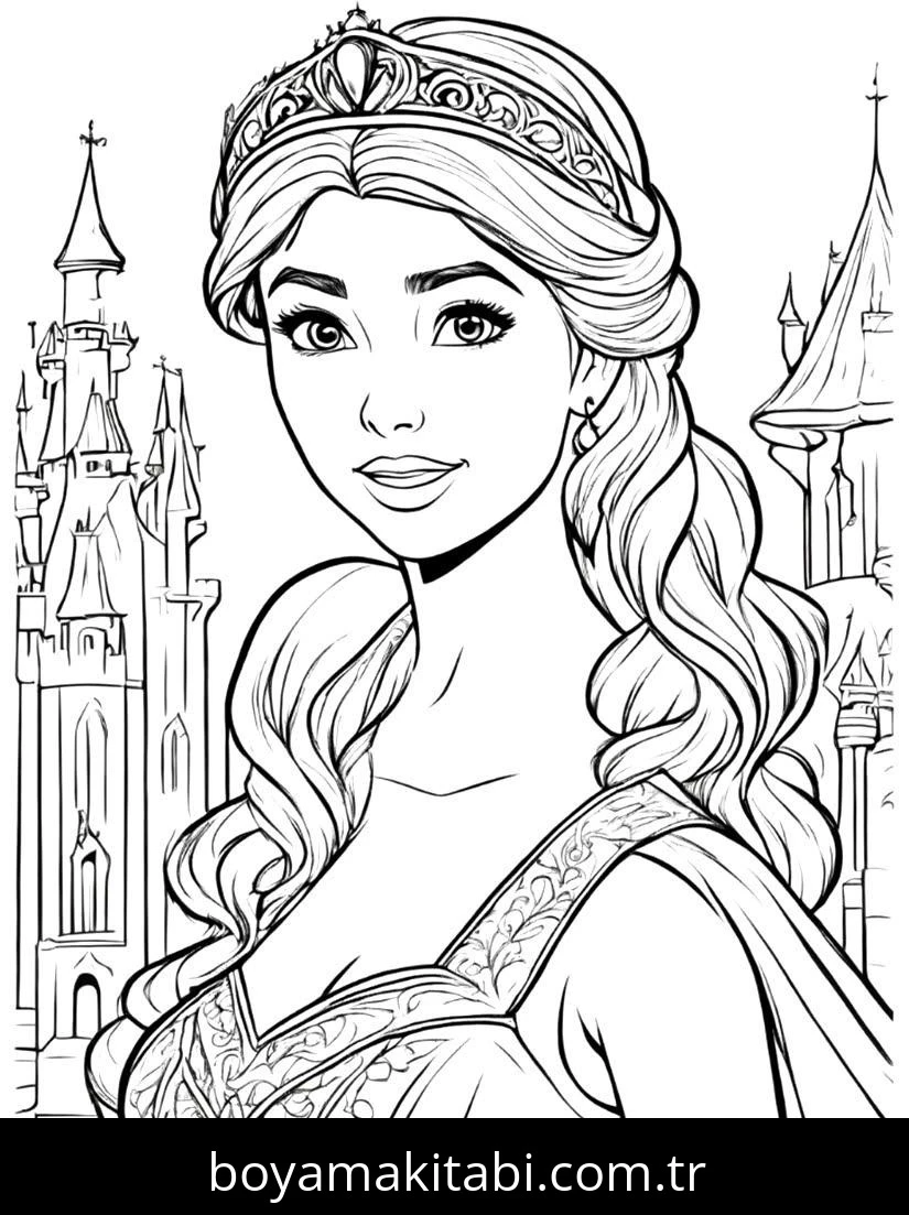 Disney Princess boyama sayfası #39 – kolay boyama, eğitici aktivite