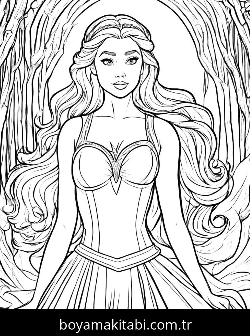 Disney Princess boyama sayfası #40 – eğlenceli etkinlik, el becerilerini geliştirir