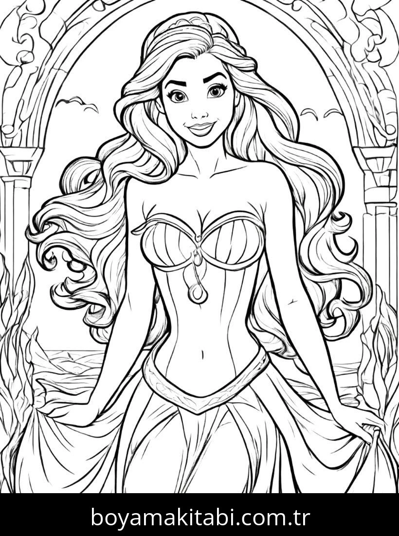 Disney Princess boyama sayfası #41 – yaratıcılığı geliştirir, keyifli zaman