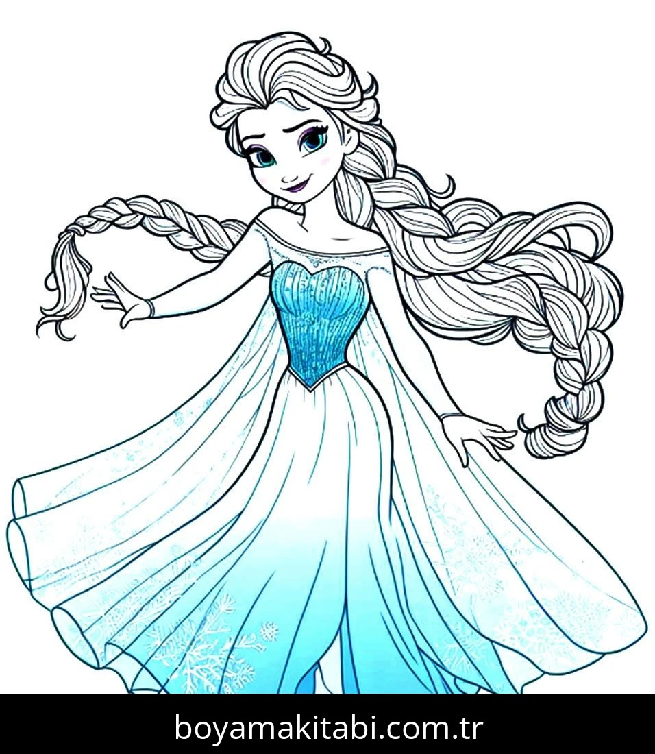 Elsa Ve Anna boyama sayfası – boyama çalışması, yaratıcılığı geliştirir