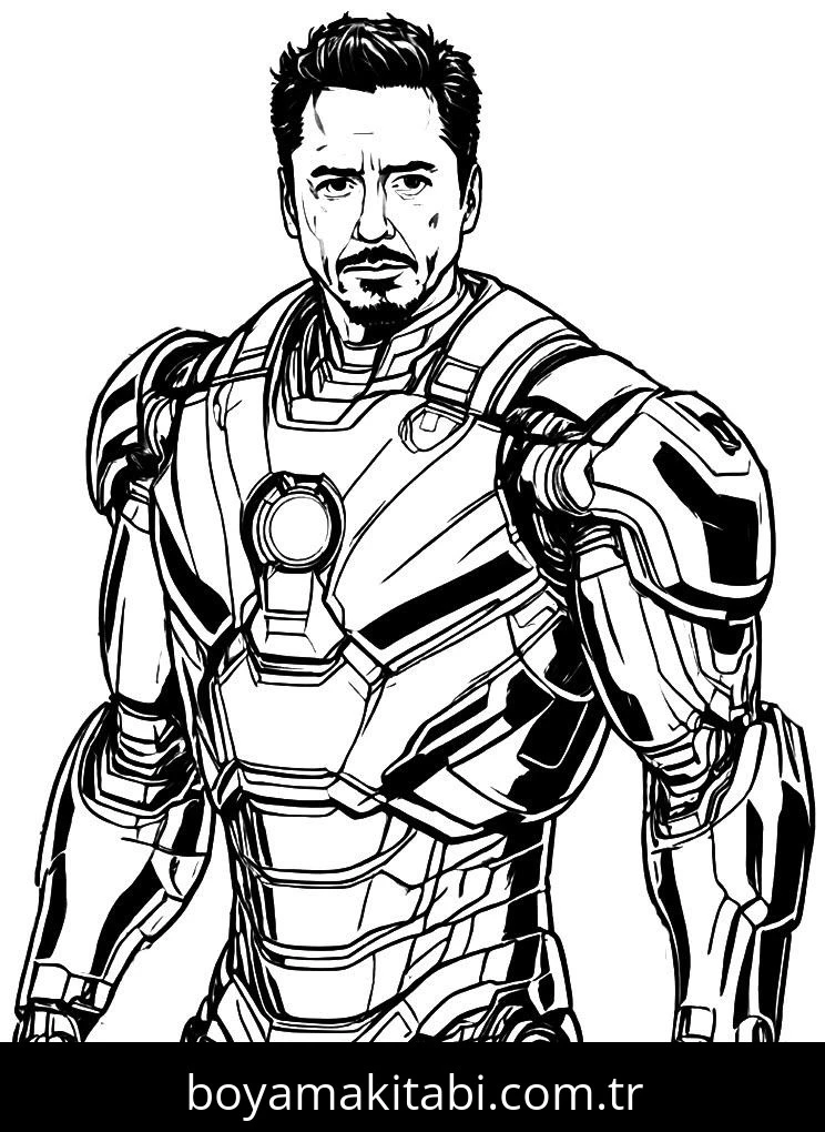 Iron Man boyama sayfası – eğitici aktivite, yaratıcılık