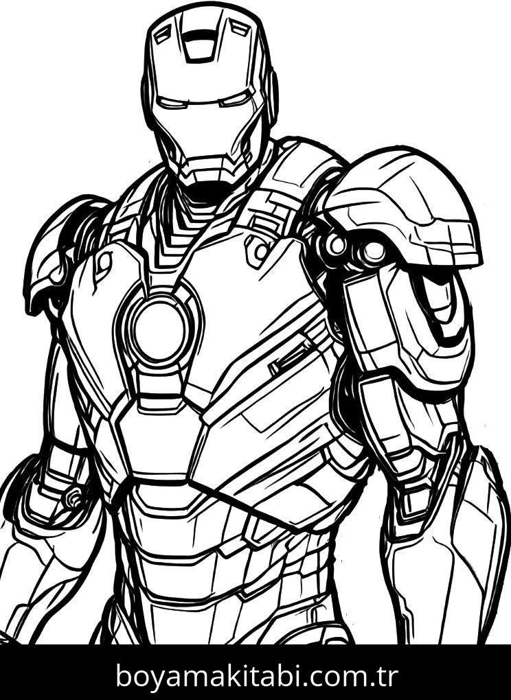 Iron Man boyama sayfası – renkli çizimler, okul öncesi