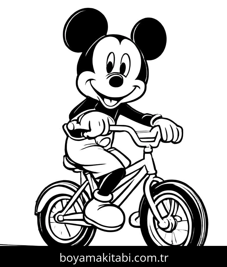 Mickey Mouse (Miki Fare) boyama sayfası – kolay boyama, eğitici aktivite