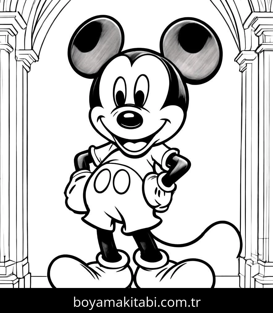 Mickey Mouse (Miki Fare) boyama sayfası – keyifli zaman, renkli çizimler