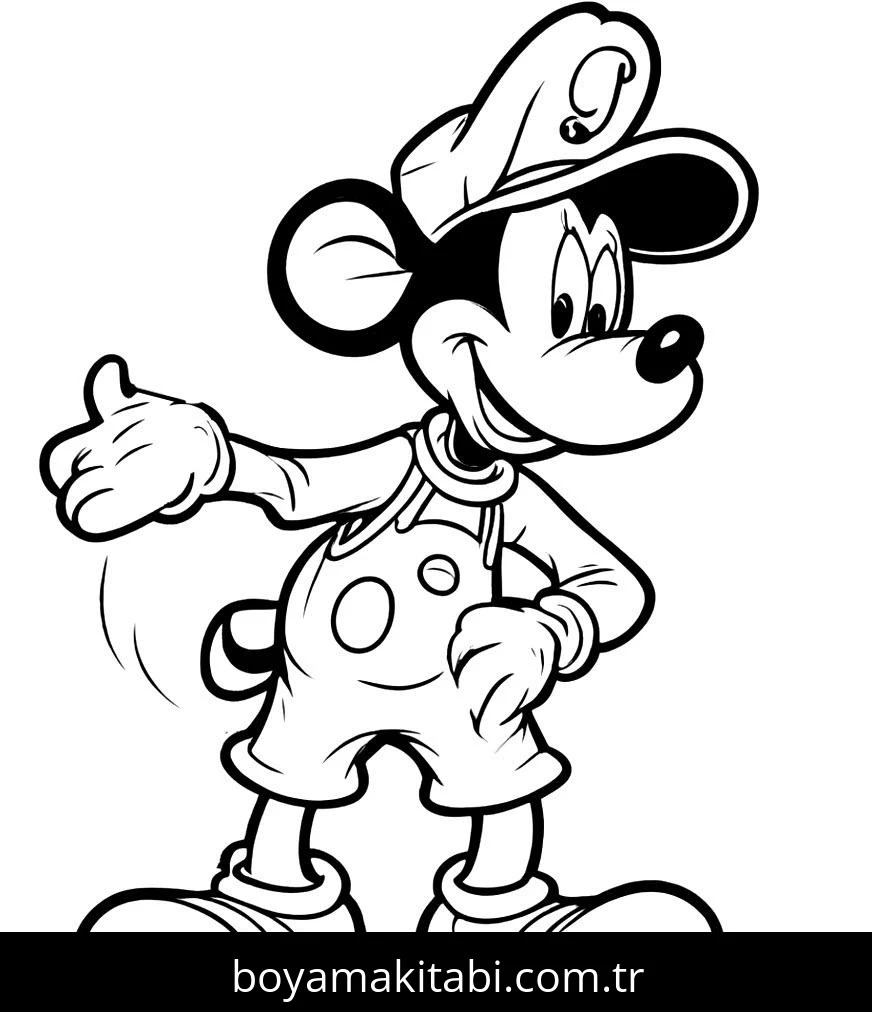 Mickey Mouse (Miki Fare) boyama sayfası – sanatsal çalışma, çocuklar için
