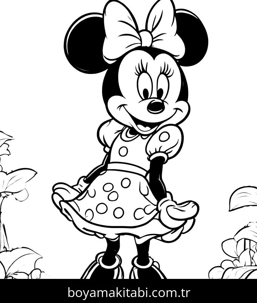 Minnie Mouse boyama sayfası #93 – kolay boyama, eğitici aktivite