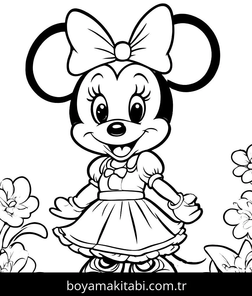 Minnie Mouse boyama sayfası #94 – eğlenceli etkinlik, el becerilerini geliştirir