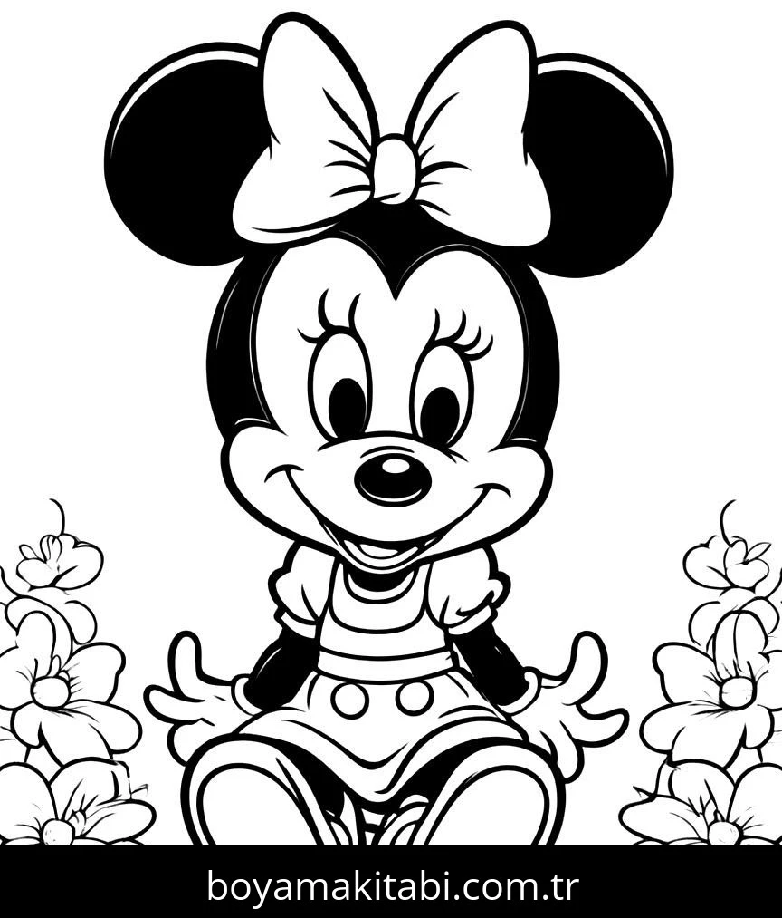 Minnie Mouse boyama sayfası #95 – yaratıcılığı geliştirir, keyifli zaman