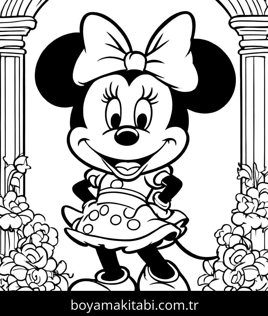 Minnie Mouse boyama sayfası #96 – okul öncesi, evde etkinlik