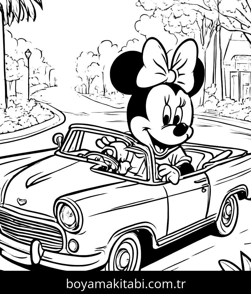 Minnie Mouse boyama sayfası #102 – keyifli zaman, renkli çizimler