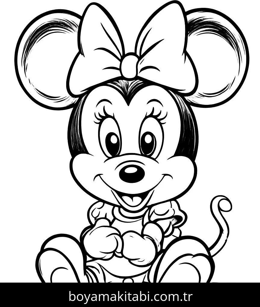 Minnie Mouse boyama sayfası #104 – çocuk aktivitesi, ilkokul öğrencileri için