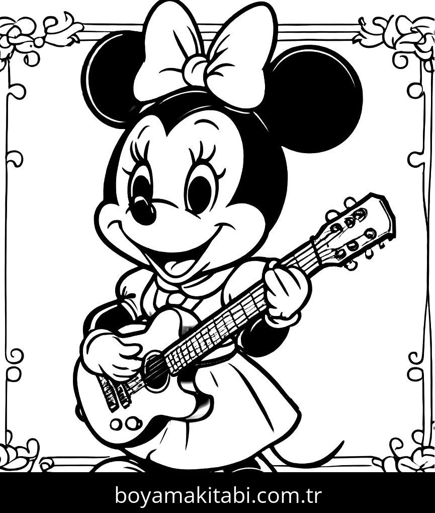 Minnie Mouse boyama sayfası – sanatsal çalışma, çocuklar için