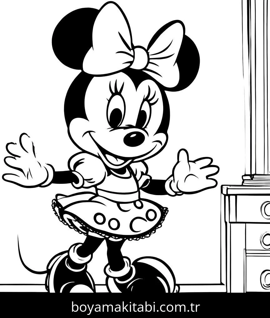Minnie Mouse boyama sayfası #107 – yaratıcılık, doğum günü partisi aktivitesi