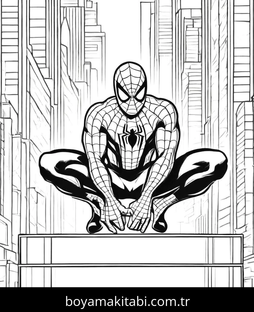 Spiderman boyama sayfası – boyama çalışması, yaratıcılığı geliştirir