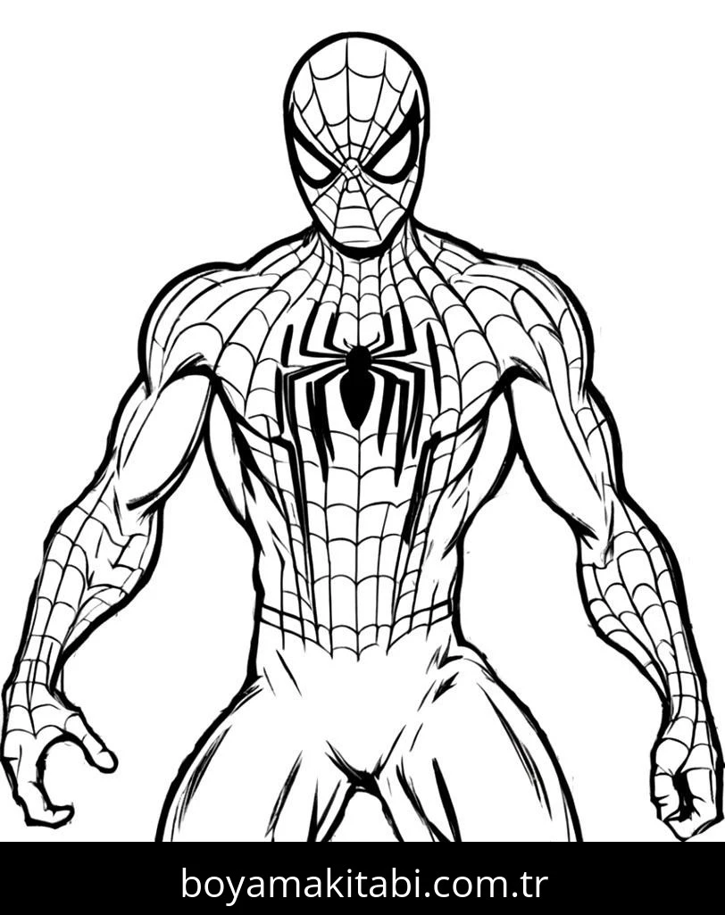 Spiderman boyama sayfası – kolay boyama, eğitici aktivite