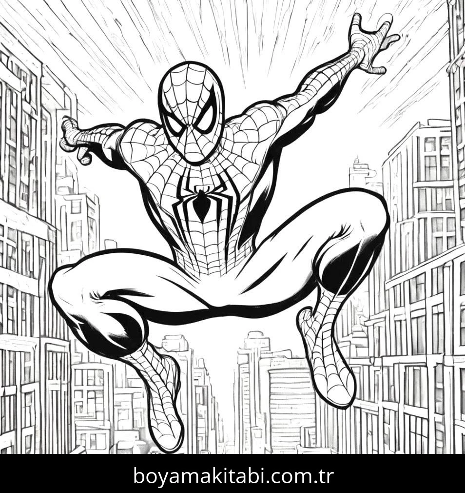 Spiderman boyama sayfası – okul öncesi, evde etkinlik