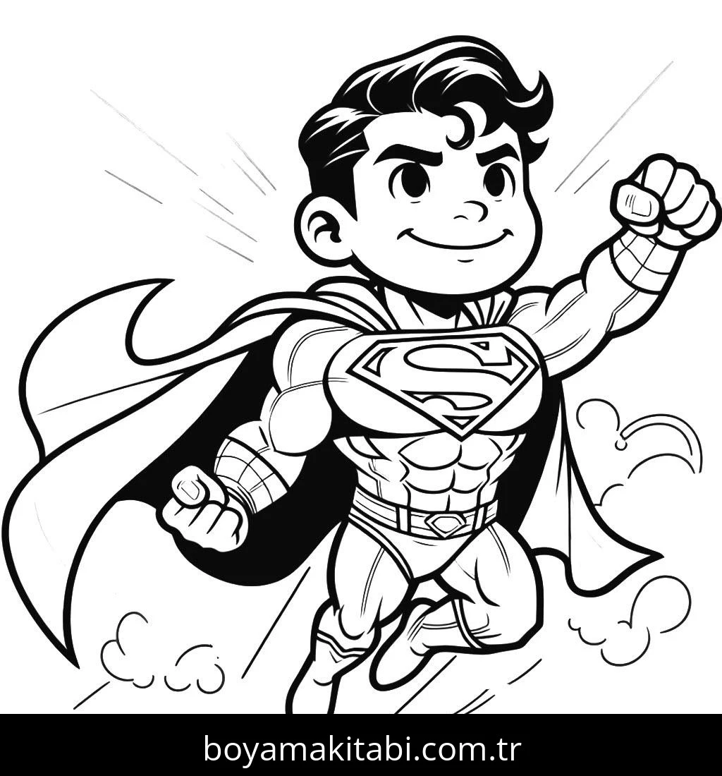 Superman boyama sayfası – çocuklar için, çizgi film temalı